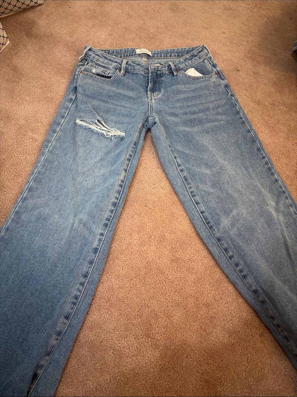 PacSun Light Blue Straight Leg Distressed Jeans